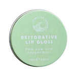 SunButter Restorative Lip Gloss 15ml closed round tin on a white background