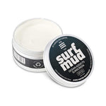 Surfmud Ocean Addicts Sunscreen SPF30 100g open tin on a white background