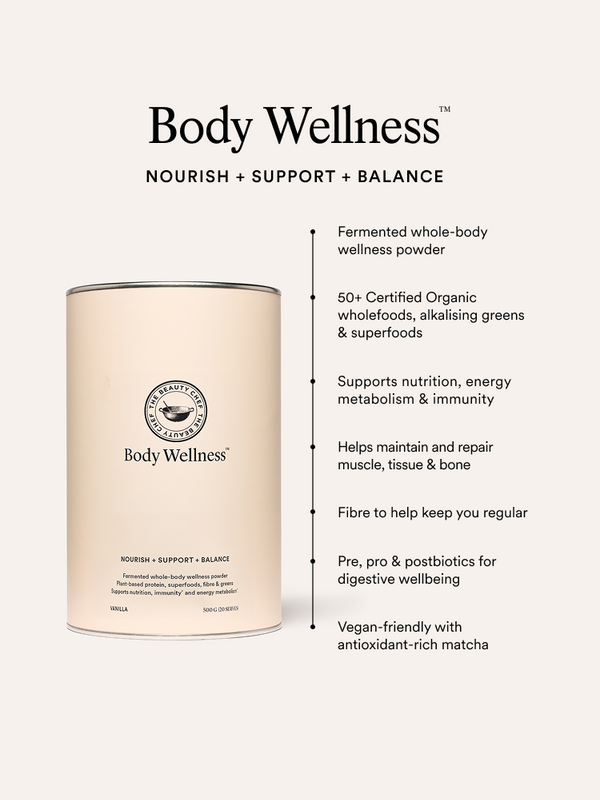 Key benefits panel for The Beauty Chef Body Wellness Vanilla
