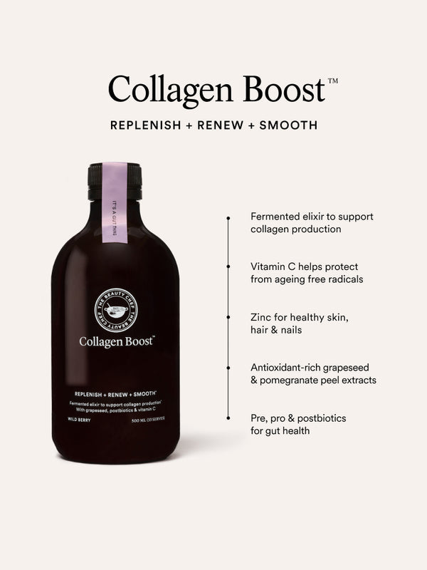 Key benefits panel for The Beauty Chef Collagen Boost