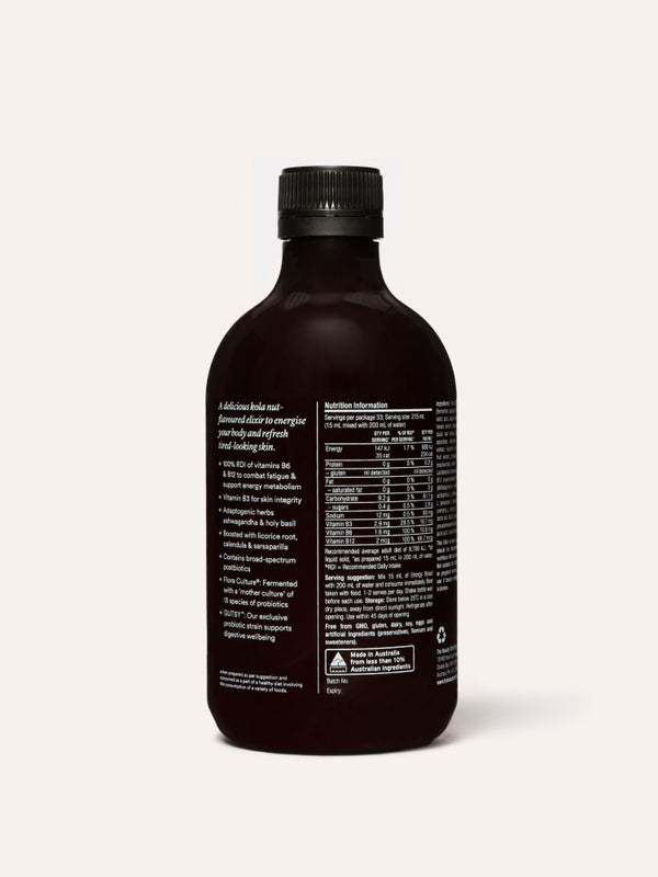 Back label of The Beauty Chef Energy Boost