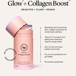 Key benefits panel for The Beauty Chef Glow and Collagen Boost sachets