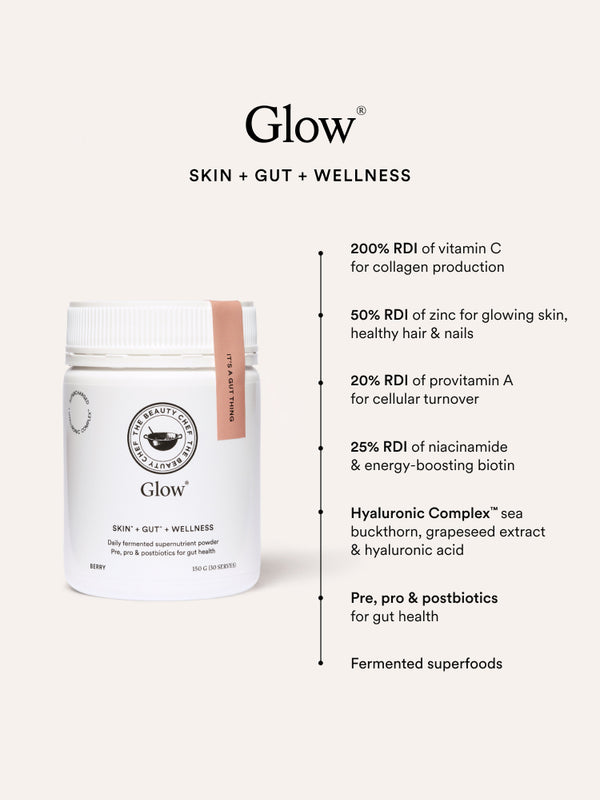 Key benefits panel for The Beauty Chef Glow