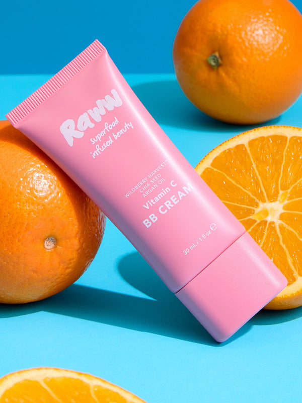 Model wearing Raww Vitamin C BB Cream