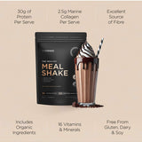 Nutritional information panel for Tropeaka The Healthy Meal Shake Rich Double Choc