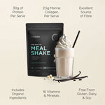 Nutritional information panel for Tropeaka Meal Shake Smooth and Creamy Vanilla