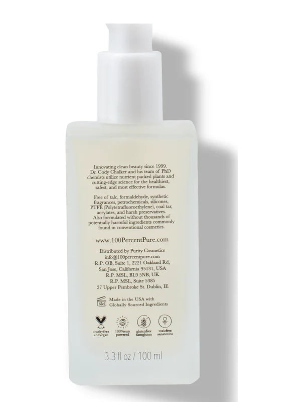 100% Pure Tea Tree & Willow Clarifying Astringent 118ml — official back packaging image