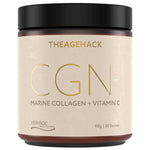 The Age Hack CGN Marine Collagen and Vitamin C 90g tub on a white background