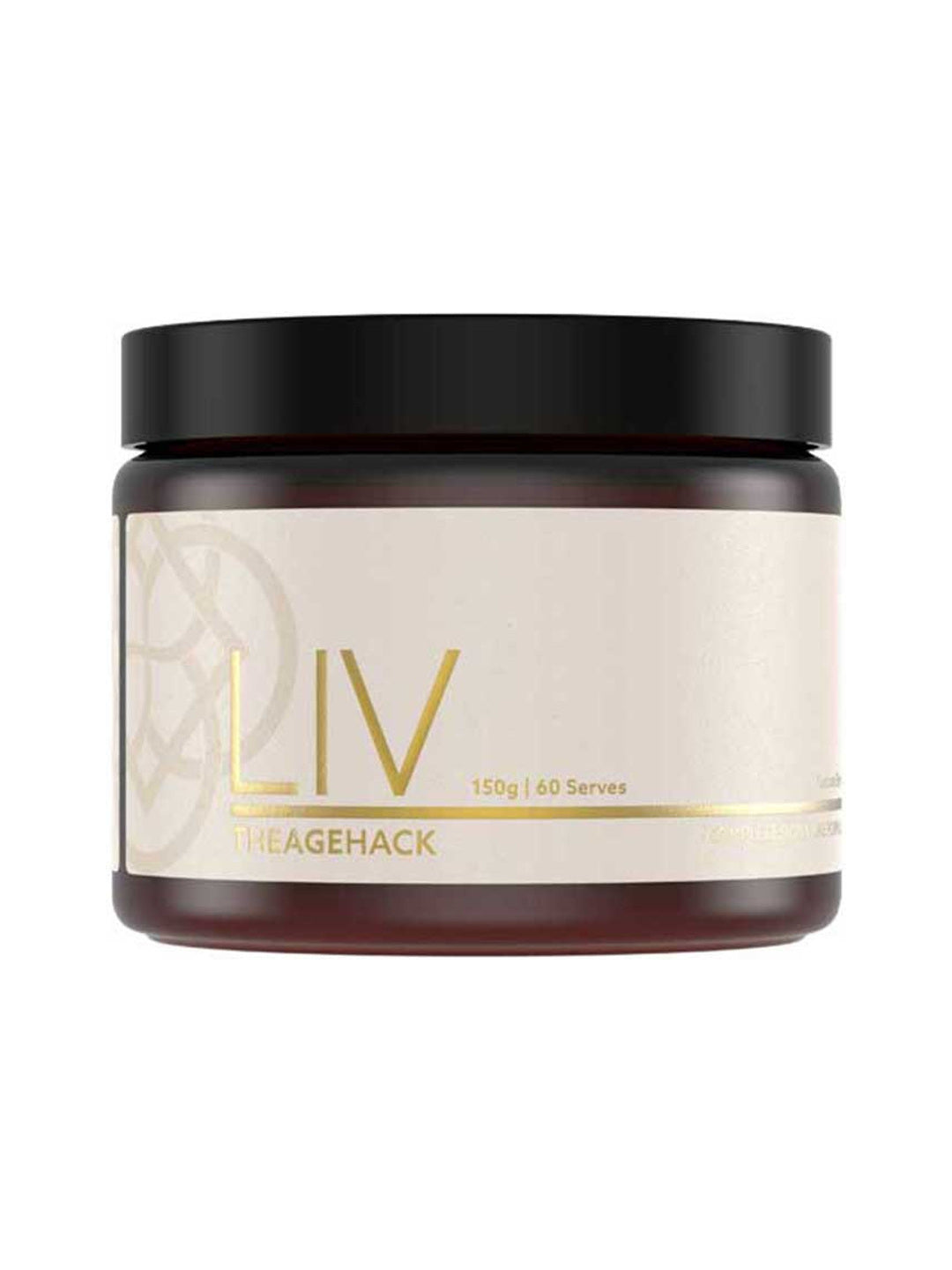 The Age Hack LIV Marine Collagen 150g tub on a white background