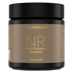 The Age Hack NR Nicotinamide Riboside Powder 15g tub on a white background