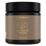 The Age Hack NR Nicotinamide Riboside Powder 15g tub on a white background