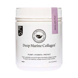 The Beauty Chef Deep Marine Collagen™ Berry 150g comes in a white jar with a purple tag stating "It’s a gut thing." This collagen powder is designed to plump, hydrate, and protect skin for advanced hydration.