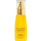 A yellow 50ml bottle of The Jojoba Company Ultimate Youth Potion + L22 with a gold pump and clear cap; this anti-ageing facial oil, labeled CoQ10 & L22®, uses Australian Jojoba Oil and the L22 formula for youthful-looking skin.