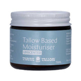 Thrive Tallow Based Moisturiser Unscented 70ml closed jar on a white background