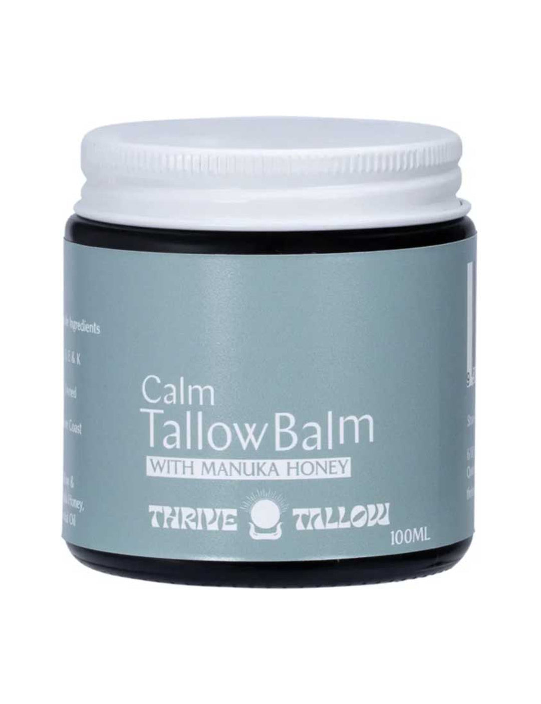 Thrive Tallow Calm Tallow Balm 100ml closed jar on a white background
