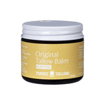 Thrive Tallow Original Tallow Balm Scented 70ml is a small, grass-fed tallow balm with a yellow label and white lid. It provides deep hydration and natural skin care in a convenient 70ml size.