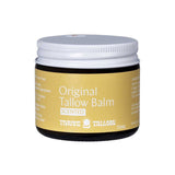 Thrive Tallow Original Tallow Balm Scented 70ml is a small, grass-fed tallow balm with a yellow label and white lid. It provides deep hydration and natural skin care in a convenient 70ml size.