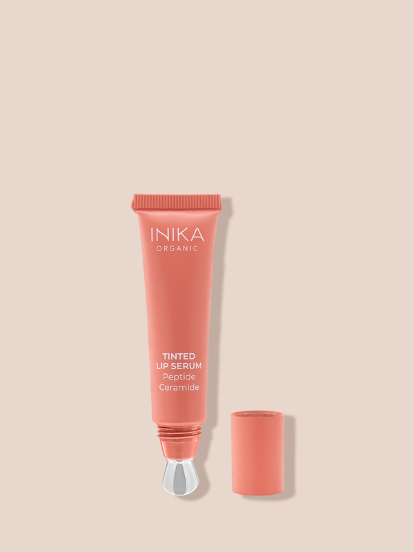 INIKA Organic Tinted Lip Serum with lid off product photo