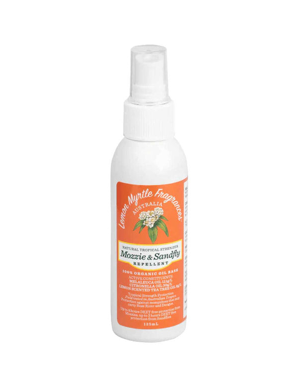 Lemon Myrtle Fragrances Tropical Strength Mozzie and Sandfly Repellent 125ml front product image