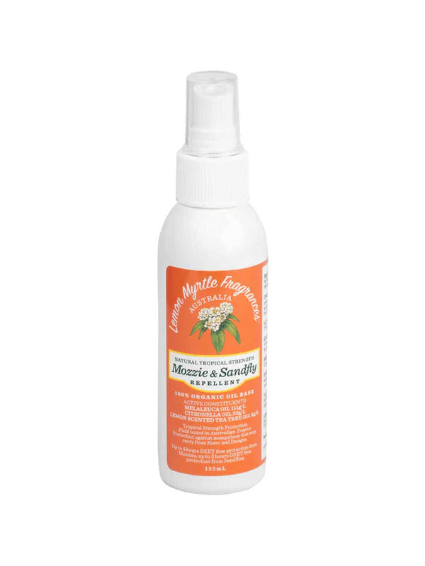Lemon Myrtle Fragrances Tropical Strength Mozzie and Sandfly Repellent 125ml front product image