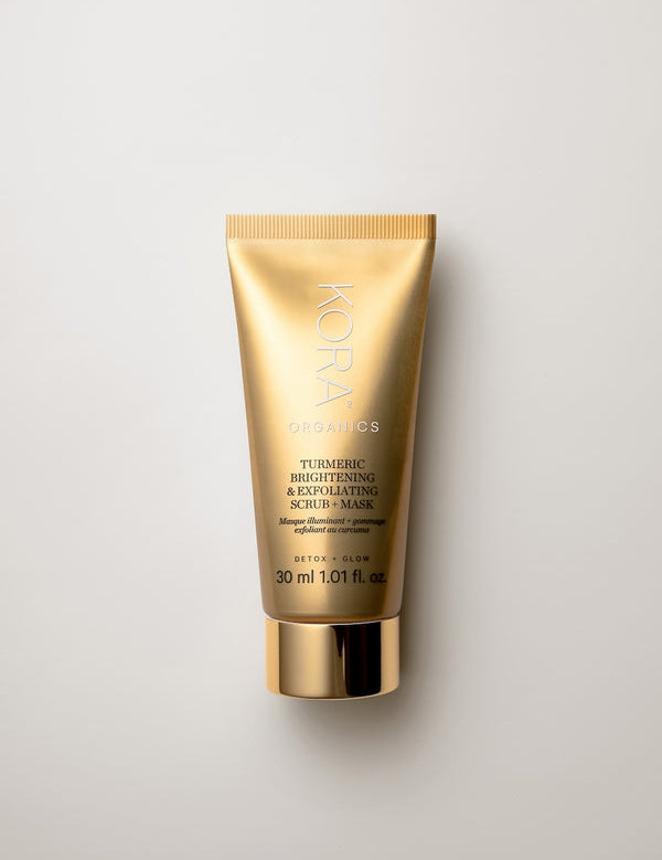 KORA Organics Turmeric Brightening and Exfoliating Scrub and Mask travel size 30ml