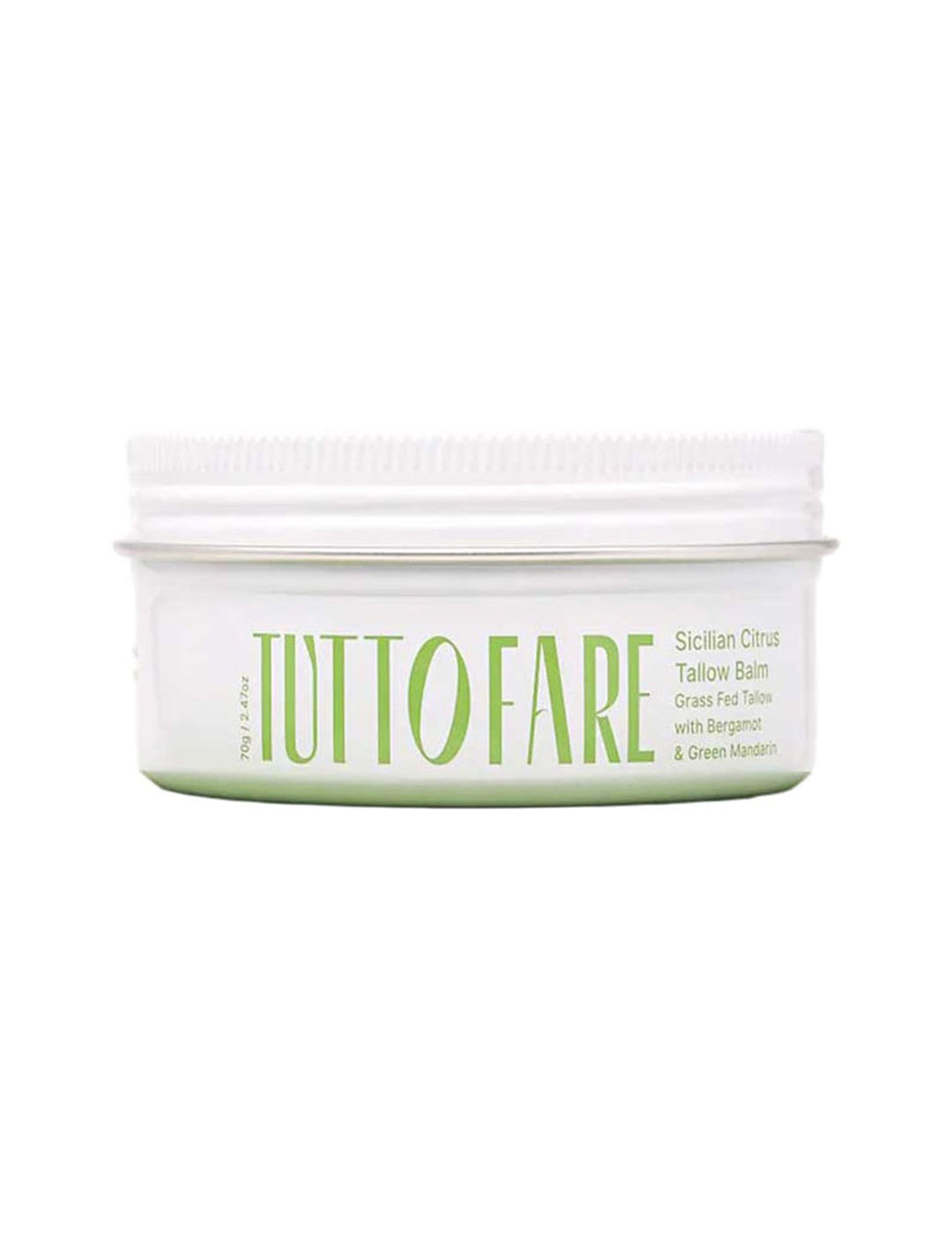 Tuttofare Sicilian Citrus Tallow Balm 70g closed tub on a white background