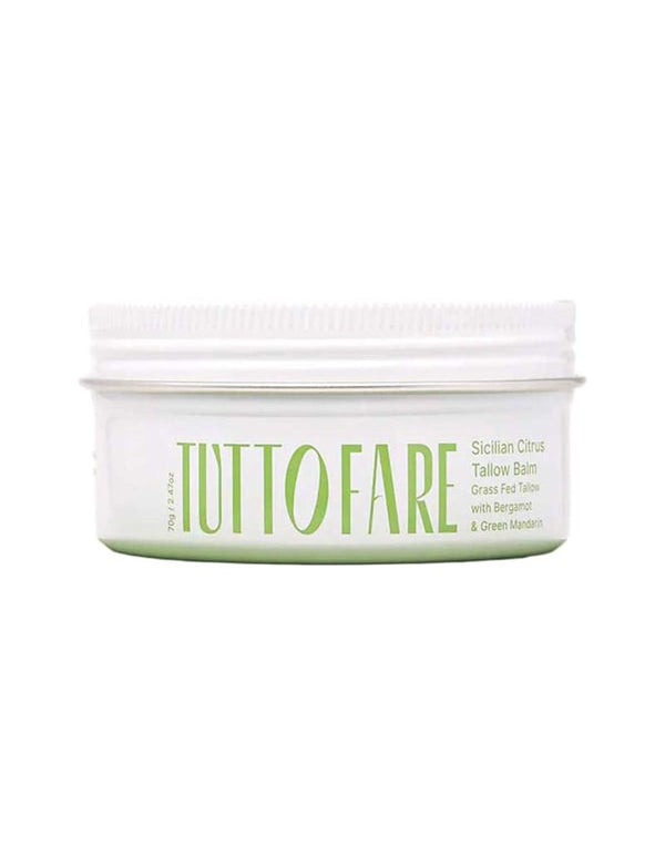 Tuttofare Sicilian Citrus Tallow Balm 70g closed tub on a white background