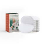 UnderWunder men's perspiration protectors 24 pack with white garment liners on a white background