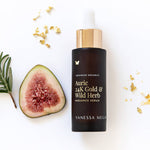 Vanessa Megan Auric 24k Gold and Wild Herb Radiance Serum with fresh fig and gold leaf