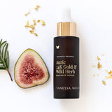 Vanessa Megan Auric 24k Gold and Wild Herb Radiance Serum with fresh fig and gold leaf