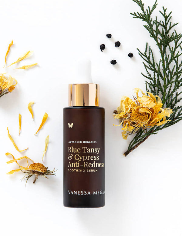 Vanessa Megan Blue Tansy and Cypress Soothing Serum with fresh botanicals