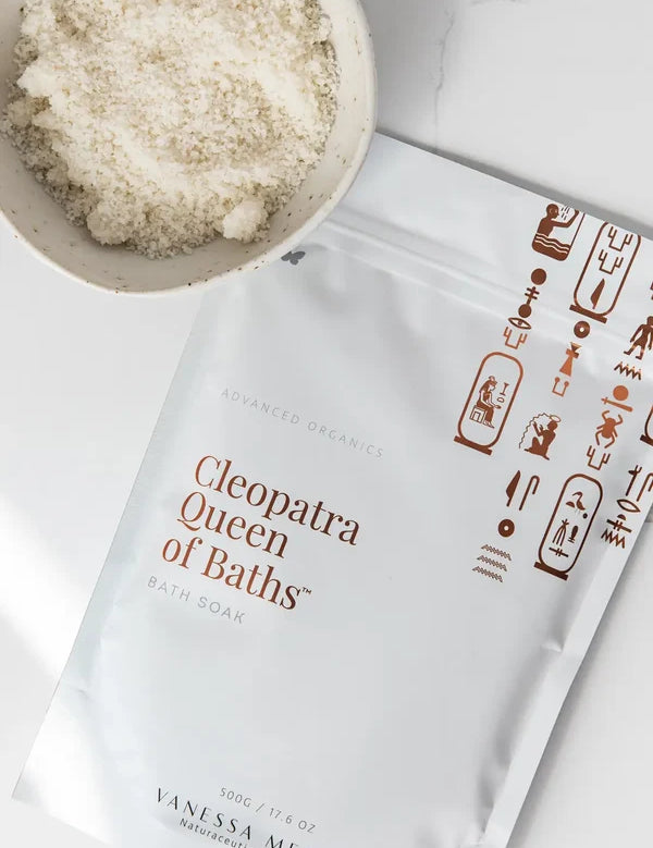 Vanessa Megan Cleopatra Queen of Baths Bath Soak pouch with milk bath