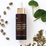 Vanessa Megan Green Coffee and Gotu Kola Plumping Beauty Veil with fresh botanicals