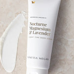Vanessa Megan Nocturne Magnesium and Lavender Night Body Cream with cream swatch