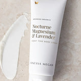 Vanessa Megan Nocturne Magnesium and Lavender Night Body Cream with cream swatch