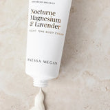 Vanessa Megan Nocturne Night Body Cream tube with product squeeze