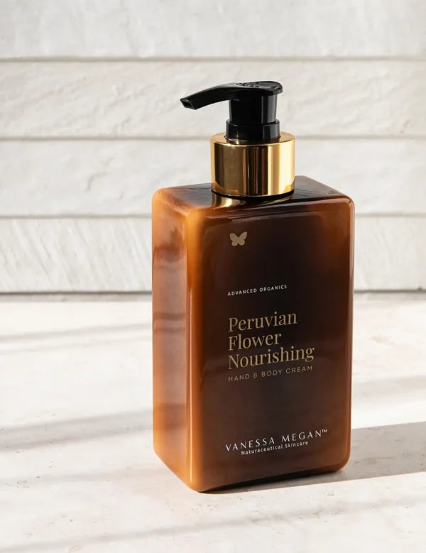 Vanessa Megan Peruvian Flower Nourishing Hand and Body Cream pump bottle