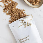 Vanessa Megan Rapadura and Wattleseed Body Buff pouch with scrub