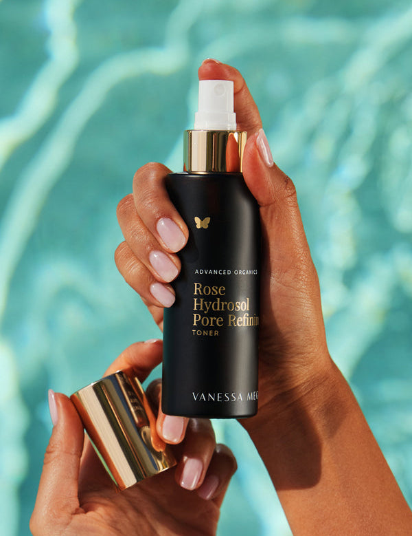 Model holding Vanessa Megan Rose Hydrosol Pore Refining Toner
