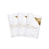 Three white Vanessa Megan Gold & Lime Caviar Sheet Mask packets from the 3-Pack are arranged side by side on a plain white background—ideal for a luxurious at-home spa experience.