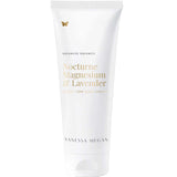 A white tube of Vanessa Megan Nocturne Magnesium & Lavender Night-Time Body Cream 180ml, with minimalist gold and black text and a gold butterfly near the top—ideal as a soothing night-time moisturiser.