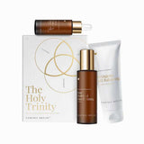Vanessa Megan The Holy Trinity Daily Maintenance Full Routine is a plant-based skincare set in a gold-accented box, featuring a dropper bottle, spray bottle, and Petitgrain pH Balancing tube to elevate your daily routine.
