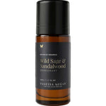 Vanessa Megan natural roll-on deodorant in Wild Sage & Sandalwood scent, aluminum-free formula in glass bottle, 50ml
