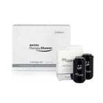 Waters Therapy Shower cartridge set with a white product box, a neutral scented cartridge box, and two black cartridge units on a white background.