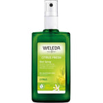 Weleda Citrus Fresh deodorant spray bottle on a white background
