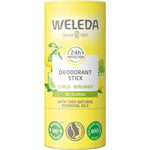 Weleda deodorant stick on a white background