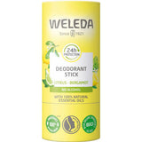 Weleda deodorant stick on a white background