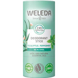 Weleda deodorant stick on a white background