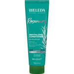 A green tube of Weleda Rosemary Revitalizing Conditioner 150ml with white and silver text. This natural, silicone- and sulfate-free conditioner nourishes thin hair.