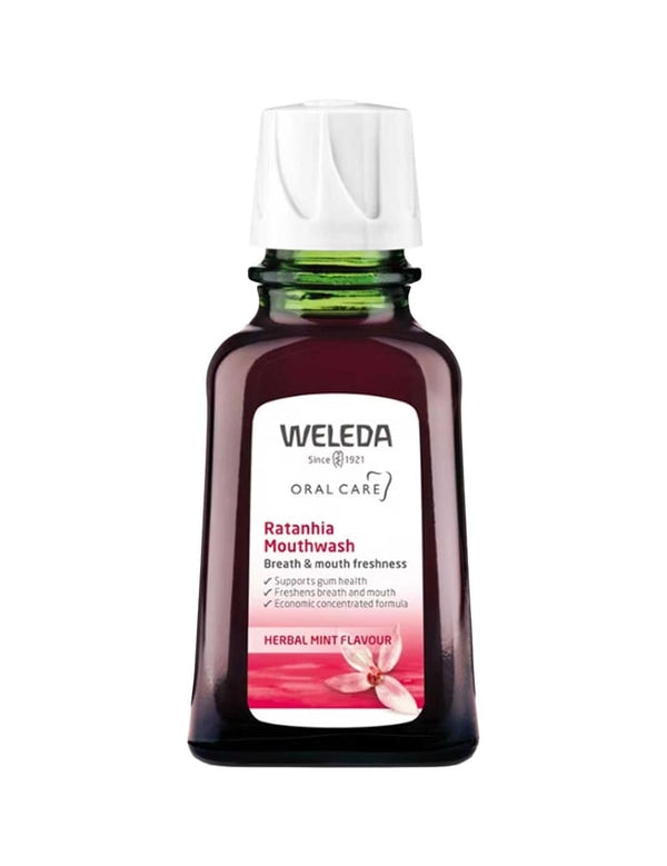 Weleda Ratanhia Mouthwash Concentrate 50ml, herbal mint flavour